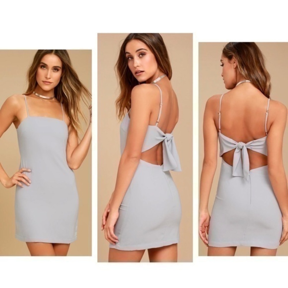NWT Lulu’s Toast to Life Grey Mini Dress Medium M RR18